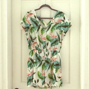 Flamingo Print Romper